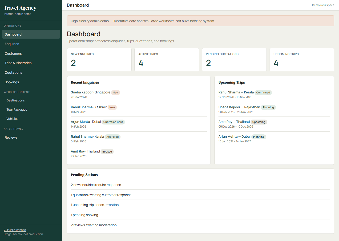 Travel Agency & Operations Platform interface preview 1